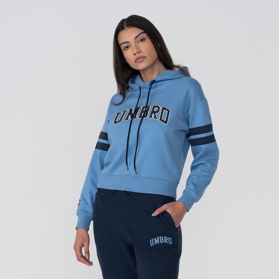 Blusa Moletom Umbro College Concept com Capuz Feminino