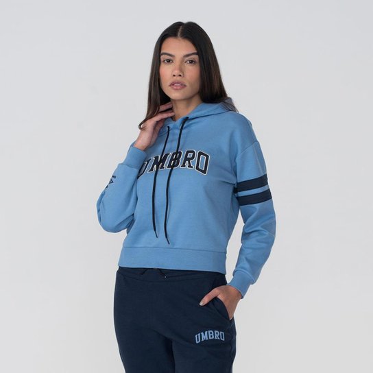 Blusa Moletom Umbro College Concept com Capuz Feminino