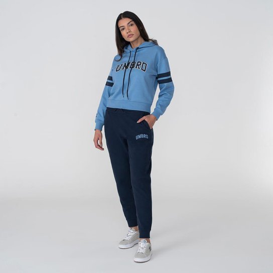 Blusa Moletom Umbro College Concept com Capuz Feminino