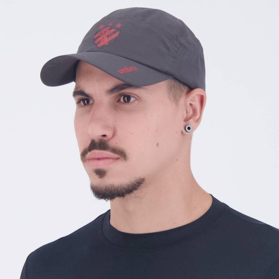 Boné Umbro Sport Recife Treino 2024 Cinza e Vermelho