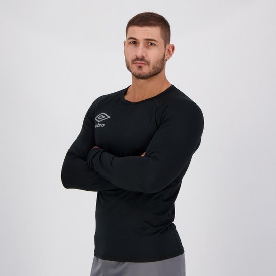 Camisa Umbro Diamond Basic Manga Longa Preta