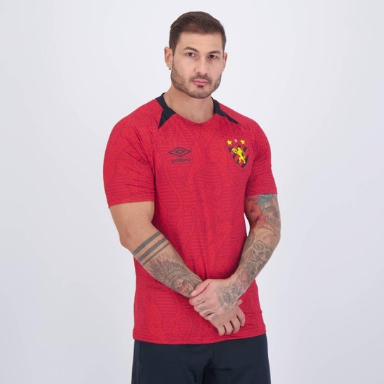 Camisa Umbro Sport Recife Aquecimento 2024 Vermelha
