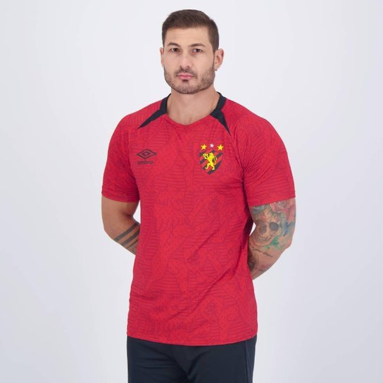 Camisa Umbro Sport Recife Aquecimento 2024 Vermelha