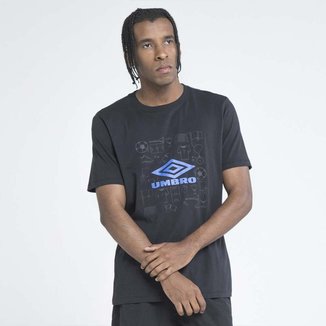 Camiseta Masculina Umbro Play- Preto