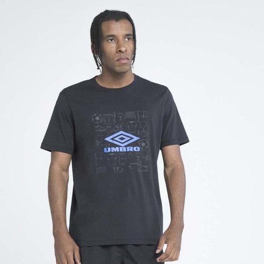 Camiseta Masculina Umbro Play- Preto