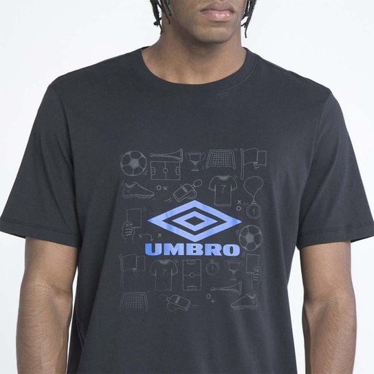 Camiseta Masculina Umbro Play- Preto