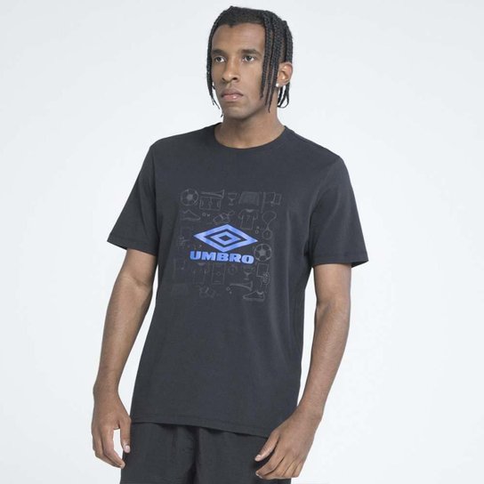Camiseta Masculina Umbro Play- Preto