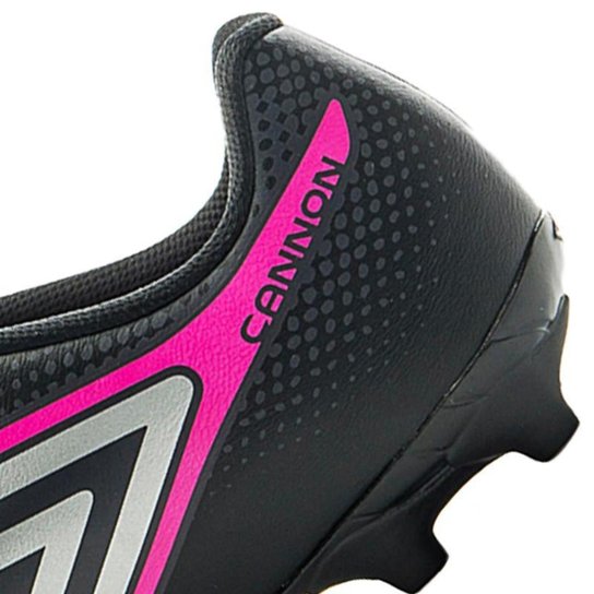Chuteira Campo Umbro Cannon Masculino Preto e Rosa Original