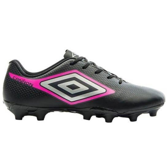 Chuteira Campo Umbro Cannon Masculino-Preto+Rosa