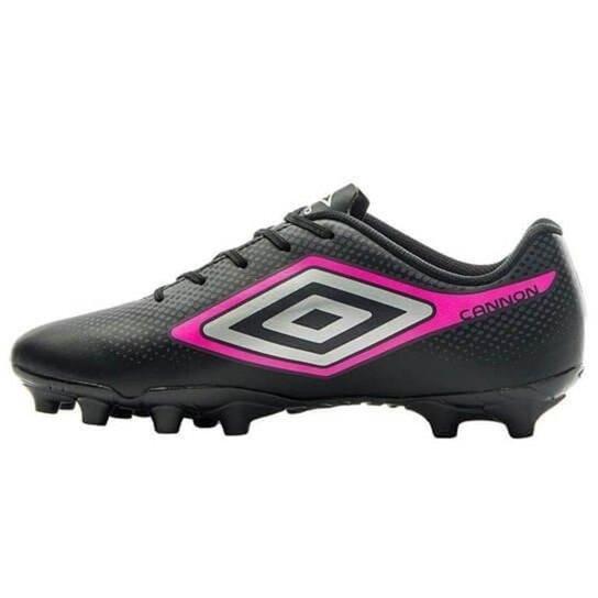 Chuteira Campo Umbro Cannon Masculino-Preto+Rosa