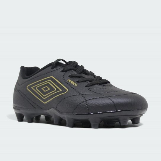 Chuteira Campo Umbro Class Fotballer Jr infantil - preto e dourado