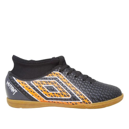 Chuteira Futsal Umbro Mutant Jr - Preto/Laranja/Branco