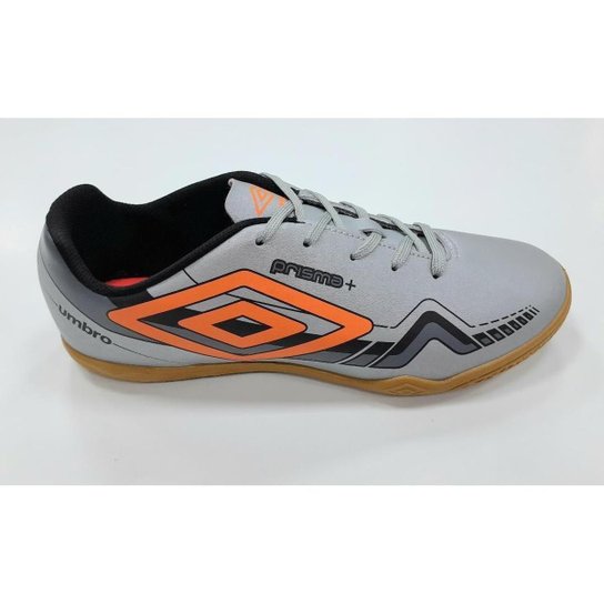Chuteira Futsal Umbro Prisma Masculina - Cinza e Laranja