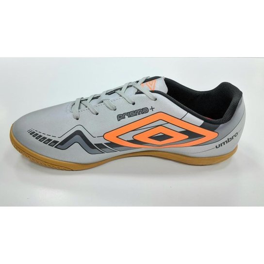 Chuteira Futsal Umbro Prisma Masculina - Cinza e Laranja
