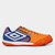 Chuteira Futsal Umbro Pró 5 Bump Club Unissex - Laranja+Branco