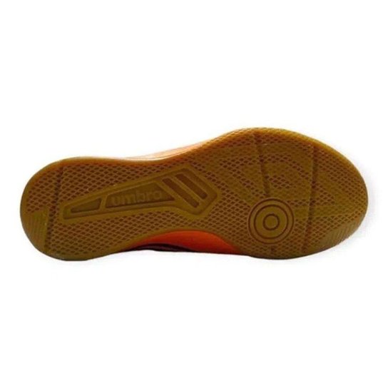 Chuteira Futsal Umbro Sense Infantil - Laranja e Preto 27
