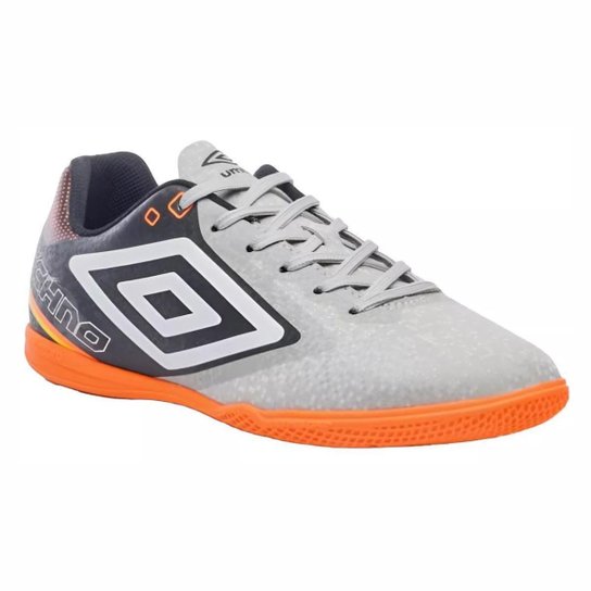 Chuteira Futsal Umbro Techno II Unissex Cinza Laranja