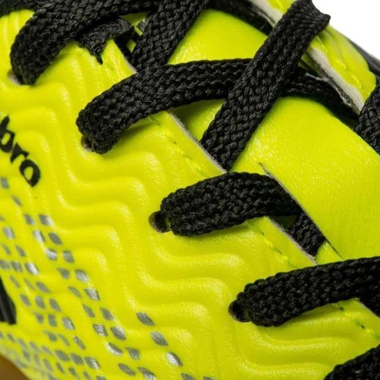 Chuteira Infanto-juvenil Futsal Ultraskin Jr. Lima Preto Prata Umbro U07FB070-618