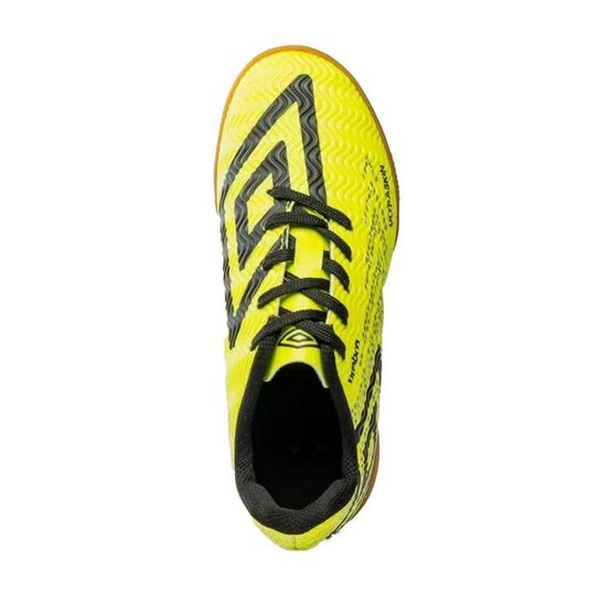 Chuteira Infanto-juvenil Futsal Ultraskin Jr. Lima Preto Prata Umbro U07FB070-618