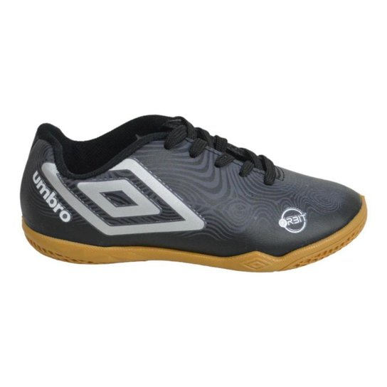 Chuteira para Futsal Umbro Orbit 33 Infantil - Preto e Prata