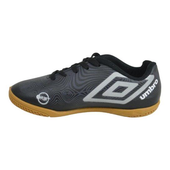 Chuteira para Futsal Umbro Orbit 33 Infantil - Preto e Prata