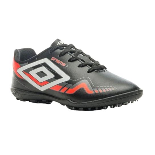 Chuteira Society Umbro Prisma+ 36 Infantil - Preto e Laranja