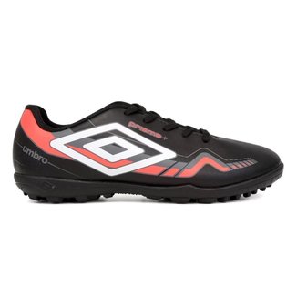 Chuteira Society Umbro Prisma+ 36 Infantil - Preto e Laranja