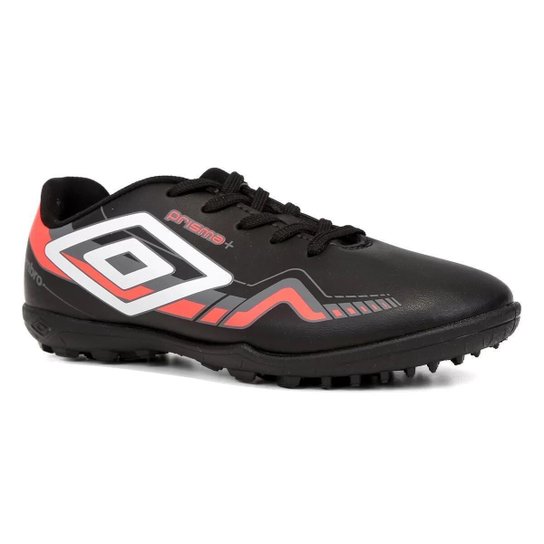 Chuteira Society Umbro Prisma+ 36 Infantil - Preto e Laranja