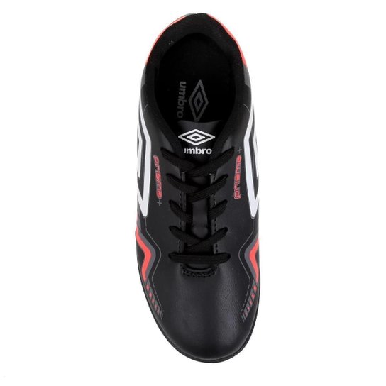 Chuteira Society Umbro Prisma+ 36 Infantil - Preto e Laranja