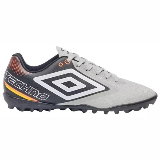 Chuteira Society Umbro Techno II Unissex Cinza Laranja