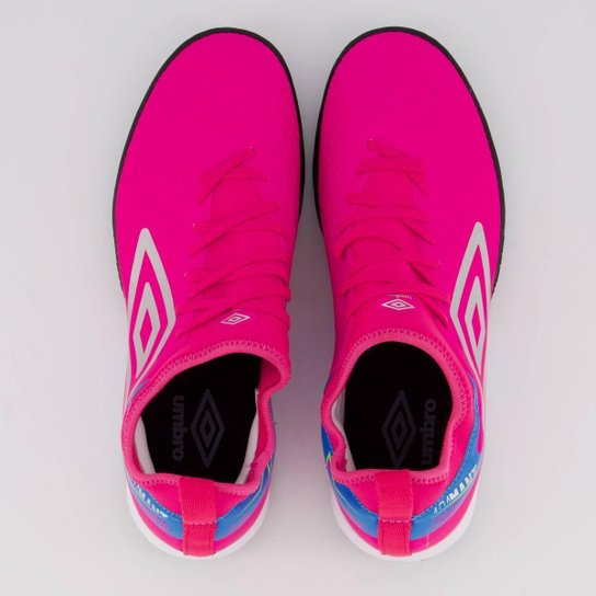 Chuteira Umbro Adamant Top Society Rosa e Azul