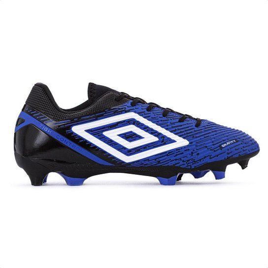 Chuteira Umbro Campo Gravity Azul e Preto Branco - Masculino