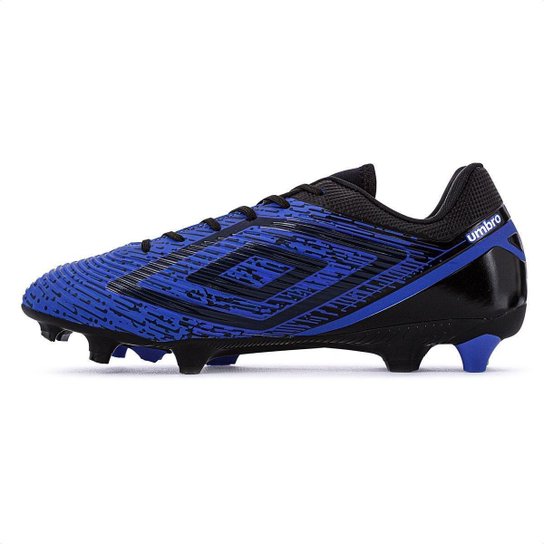Chuteira Umbro Campo Gravity Azul e Preto Branco - Masculino