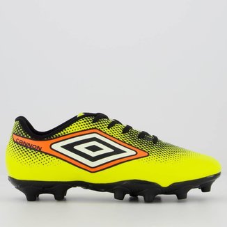Chuteira Umbro Cannon Campo Juvenil Verde Fluorescente