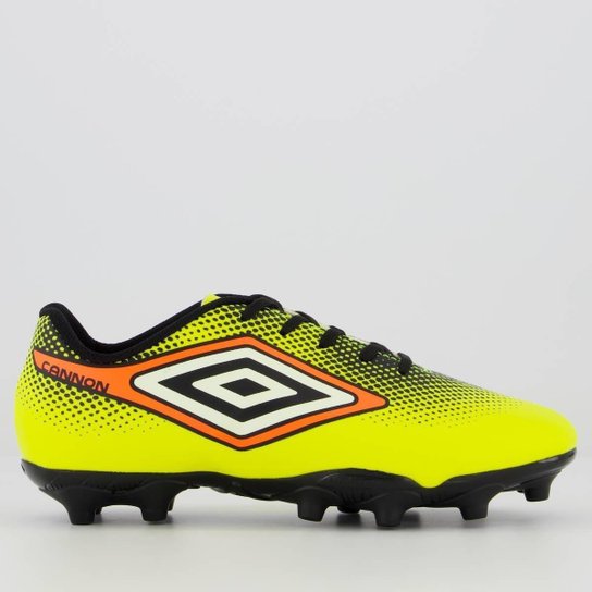 Chuteira Umbro Cannon Campo Juvenil Verde Fluorescente
