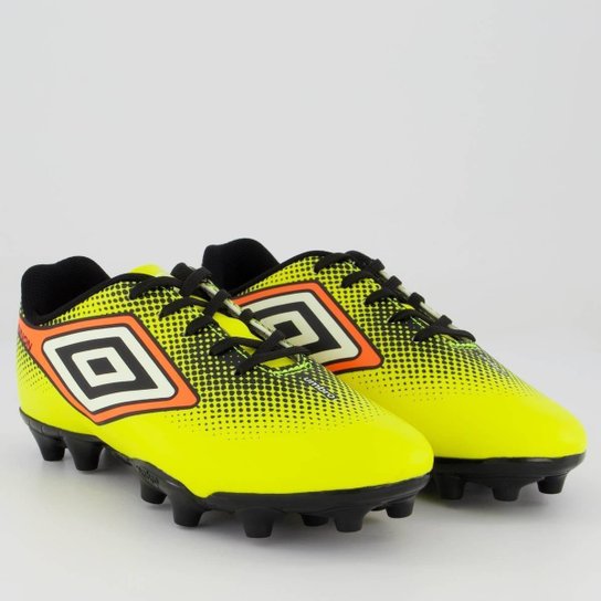Chuteira Umbro Cannon Campo Juvenil Verde Fluorescente
