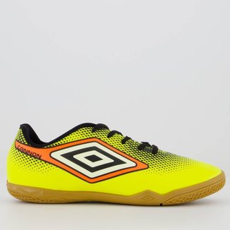 Chuteira Umbro Cannon Futsal Juvenil Verde Fluorescente