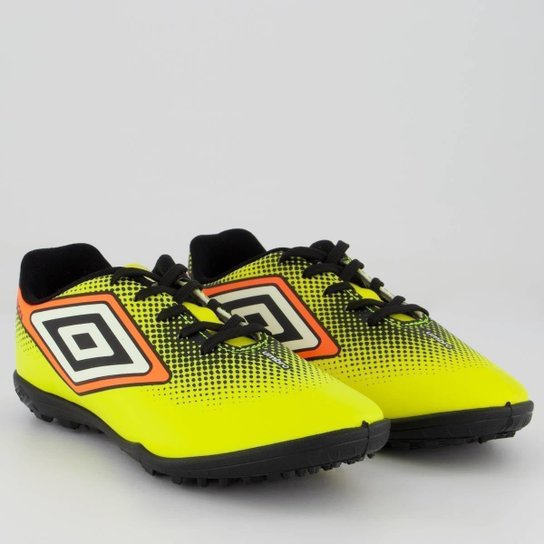 Chuteira Umbro Cannon Society Juvenil Verde Fluorescente