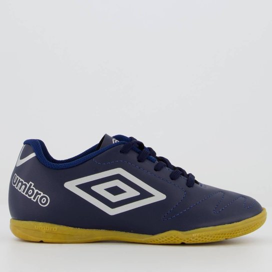 Chuteira Umbro Class 2.2 Futsal Juvenil Marinho e Prata