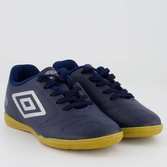 Chuteira Umbro Class 2.2 Futsal Juvenil Marinho e Prata