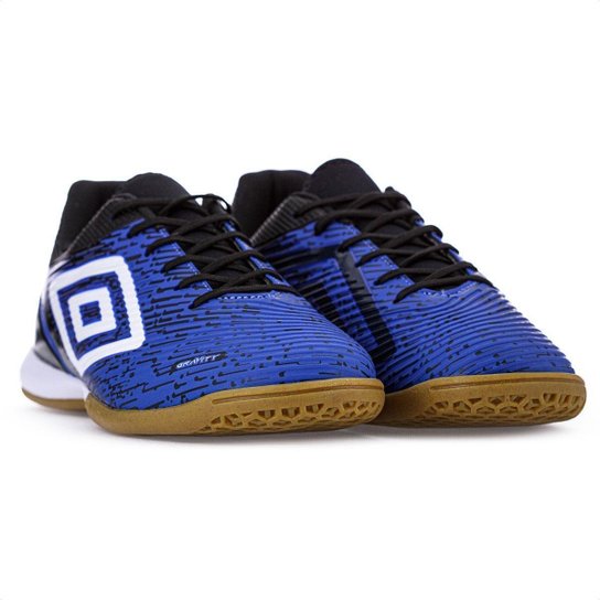 Chuteira Umbro Futsal Gravity Royal Preto e Branco - Masculino