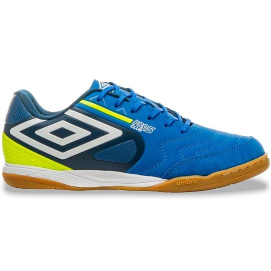 Chuteira Umbro Futsal Pro 5 Bump Club Masculino Azul e Verde Original