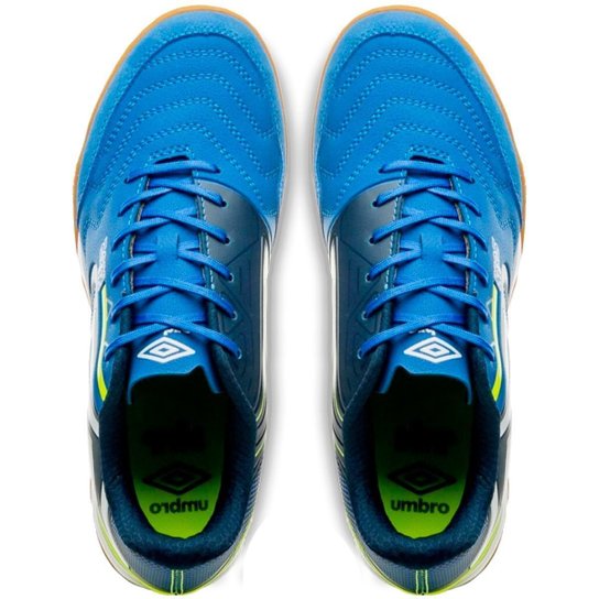 Chuteira Umbro Futsal Pro 5 Bump Club Masculino Azul e Verde Original