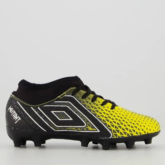 Chuteira Umbro Mutant Campo Juvenil Amarela e Preta