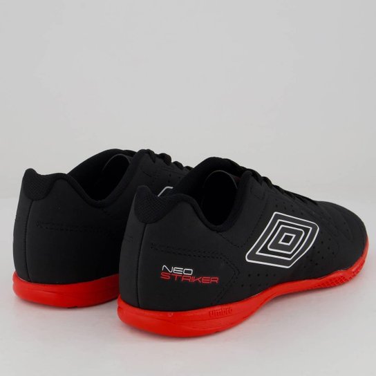 Chuteira Umbro Neo Striker Futsal Preta Vermelha e Branca