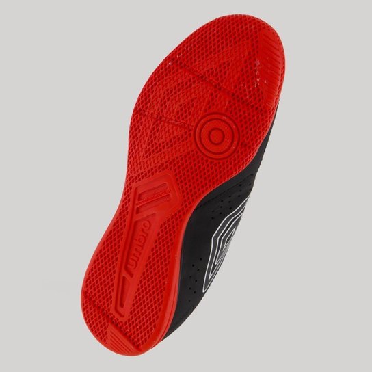 Chuteira Umbro Neo Striker Futsal Preta Vermelha e Branca