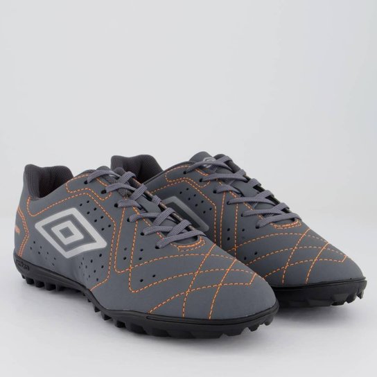 Chuteira Umbro Neo Striker Society Cinza e Laranja