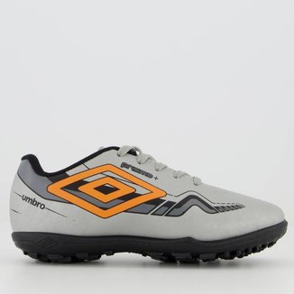 Chuteira Umbro Prisma+ Society Juvenil Cinza