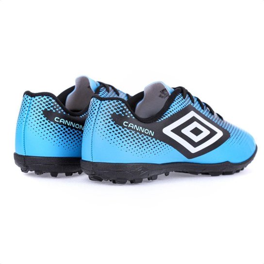 Chuteira Umbro Society Cannon Azul Preto e Branco - Masculino