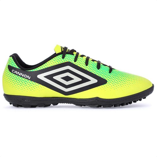 Chuteira Umbro Society Cannon Verde Preto e Prata - Masculina